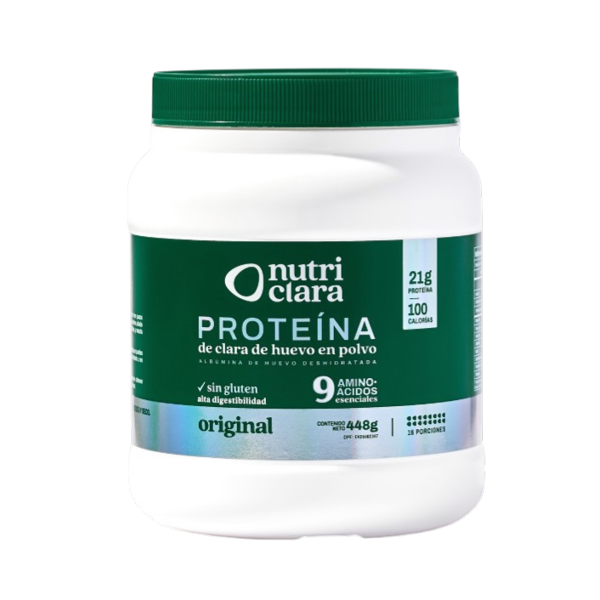 Nutriclara Proteina De Huevo Polvo Sin Gluten Original 448Gr