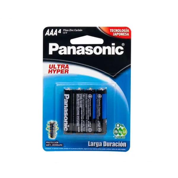 Panasonic Pilas Doble Aaa Larga Duracion X 4 Unidades
