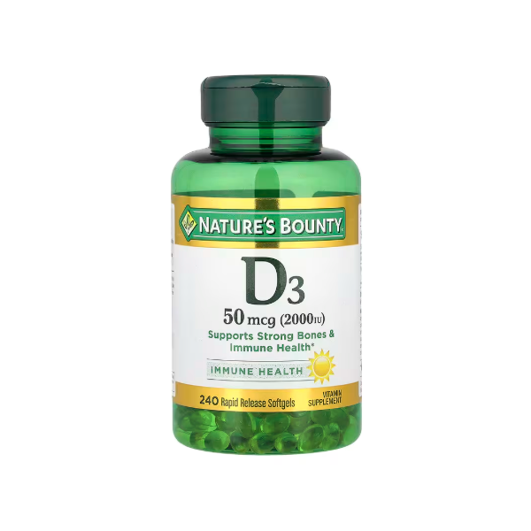 Vitamina D3 50 Mcg (2000Iu) X 240 Capsulas Natures Bounty