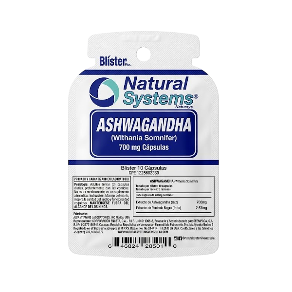 Ashwagandha 700Mg X 10 Cápsulas Natural System