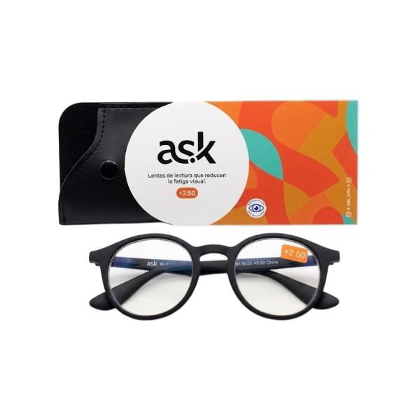 Ask Lente De Lectura Dioptria Negros +2.50