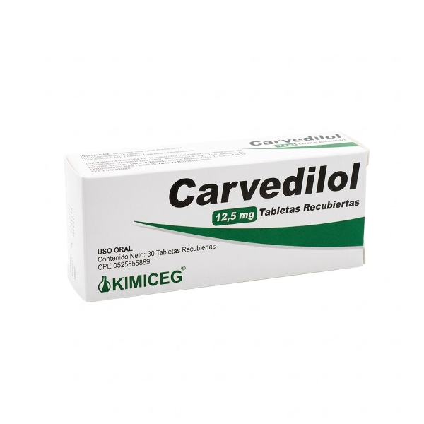 Carvedilol 12,5Mg X 30 Tabletas Kimiceg