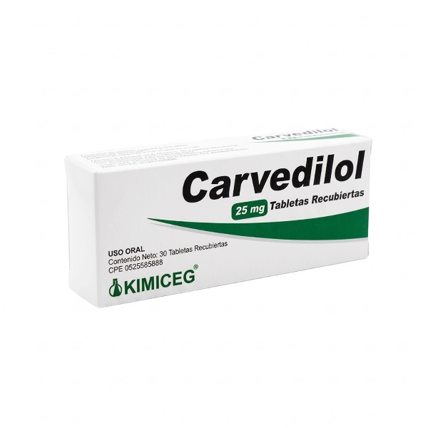 Carvedilol 25Mg X 30 Tabletas Kimiceg