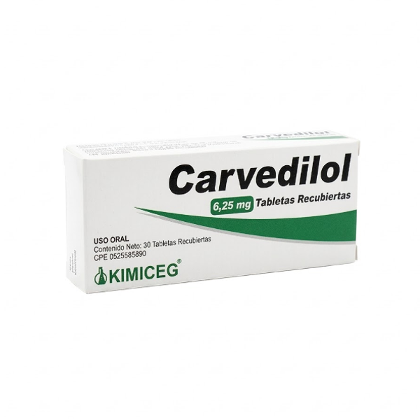Carvedilol 6,25Mg X 30 Tabletas Kimiceg