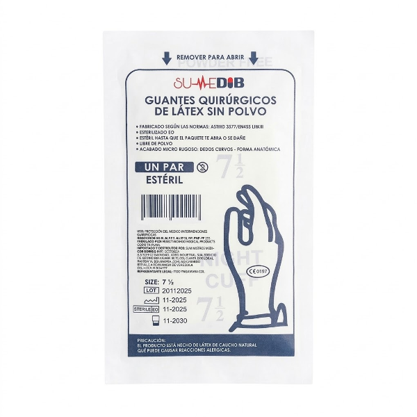 Guantes Quirurgicos De Latex Sin Polvo 7 1/2 X Unidad Sumedib