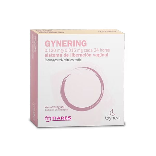 Gynering Anillo Vaginal Etinilestradiol+Etonogestrel 0.120Mg/0.015Mg Tiares
