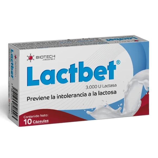 Lactbet Lactasa 3000 Ui X 10 Cápsulas Biotech