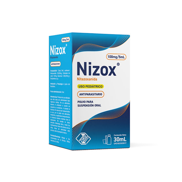 Nizox Nitazoxanida Suspensión Polvo 100Mg/5Ml X 30Ml Zuoz