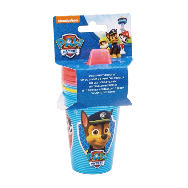 Stor Paw Patrol Vaso Con Tapa Y Boquillas X 3 Piezas 80783