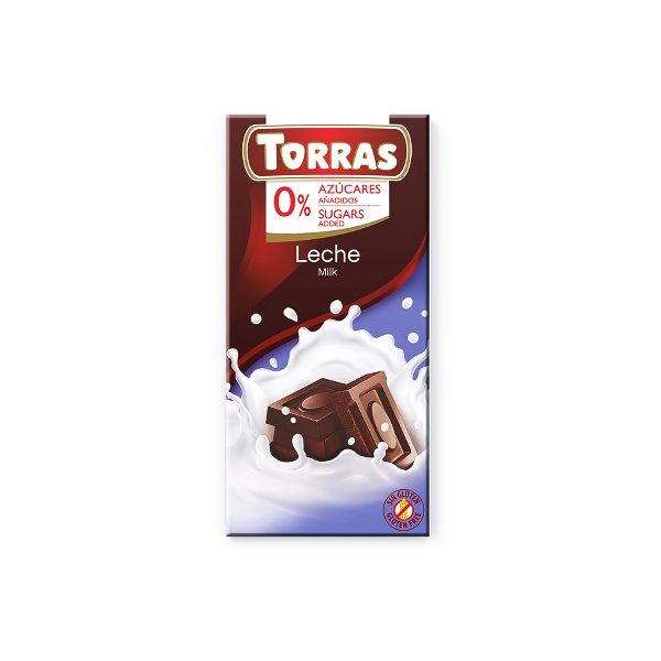 Torras Chocolate Leche Sin Azúcar 75Gr