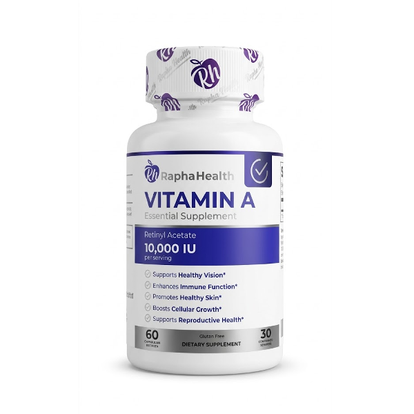 Vitamin A 10.000 U.I X 60 Cápsulas  Rapha Health