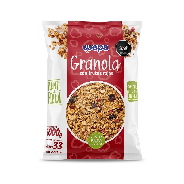 Wepa Granola Con Frutos Rojos 1000Gr.