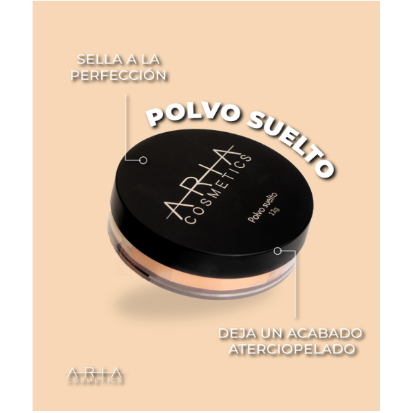 Aria Cosmetics Polvo Suelto Tono 330 Banana 12Gr - Imagen 2