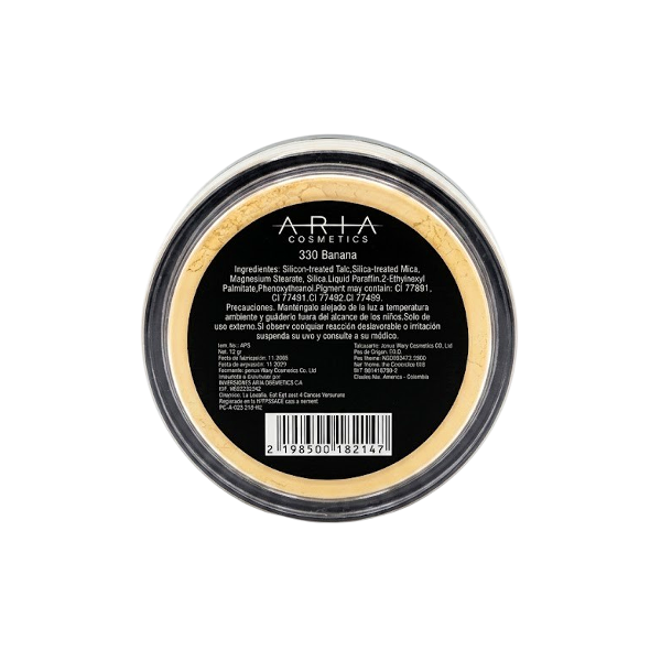 Aria Cosmetics Polvo Suelto Tono 330 Banana 12Gr