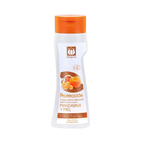 Brizna Crema Nutritiva P. Manos Y Cuerpo Mandarina Y Miel 240Ml.