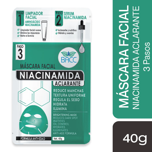 Bacc Mascara Facial Niacinamida 3 Pasos