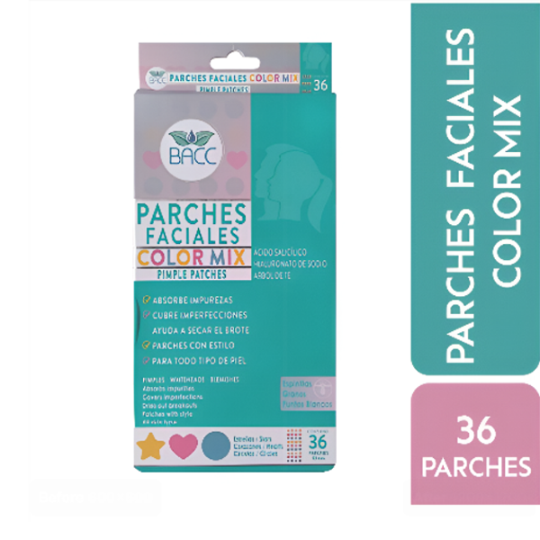 Bacc Parches Color Mix Para Acne 36Pzas