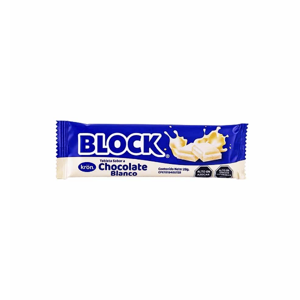 Block Tableta Sabor A Chocolate Blanco 28Gr.
