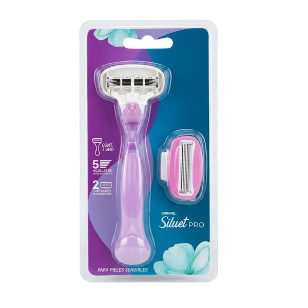 Duravel Afeitadora Siluet Pro X 5 Hojillas +2 Cartuchos