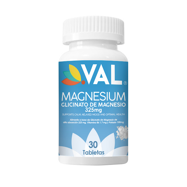 Glicinato De Magnesio 325Mg+Vitamina B6+Potasio X 30 Tabletas Val