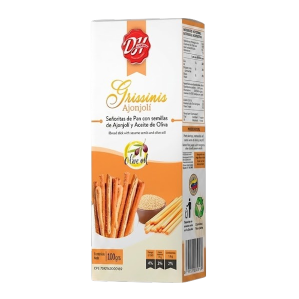 Grissinis Señoritas De Pan Con Ajonjoli 100Grs.