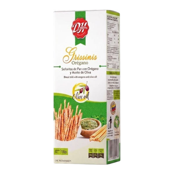 Grissinis Señoritas De Pan Con Oregano 100Grs.