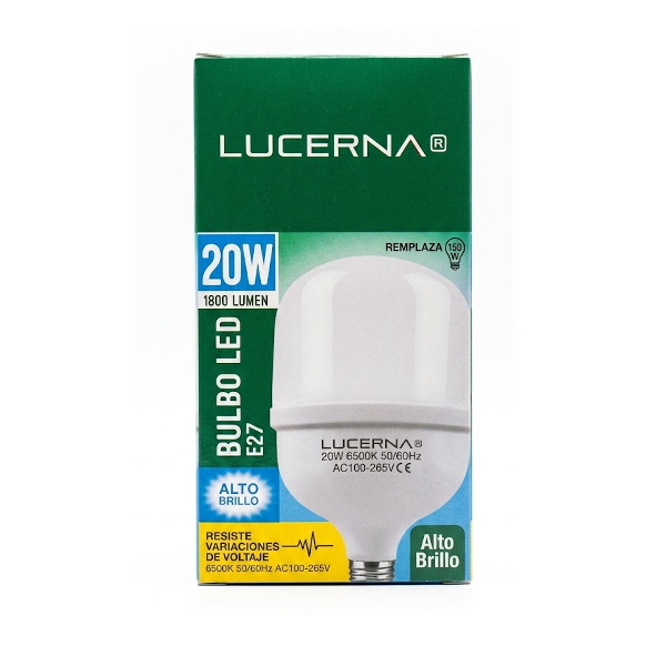 Lucerna Bombillo Bulbo Led E27 20W Ac100-265V