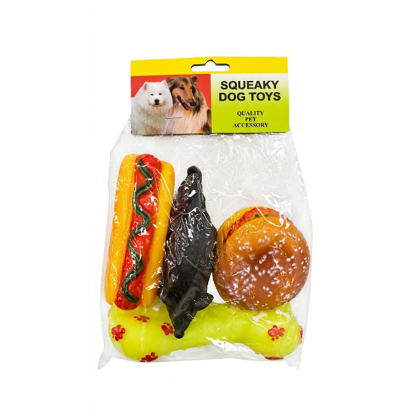 Squeaky Juguete Para Mascota Set.4 Piezas  Am-3411