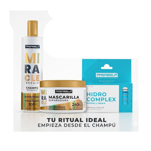 Pasarela Kit Champu 300Ml + Mascarilla 240Gr + Ampolla Hidrocomplex 10Ml