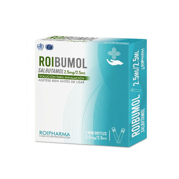 Roibumol - Salbutamol Sol./Neb. 2.5Mg/2.5Ml X 5 Viales Roipharma