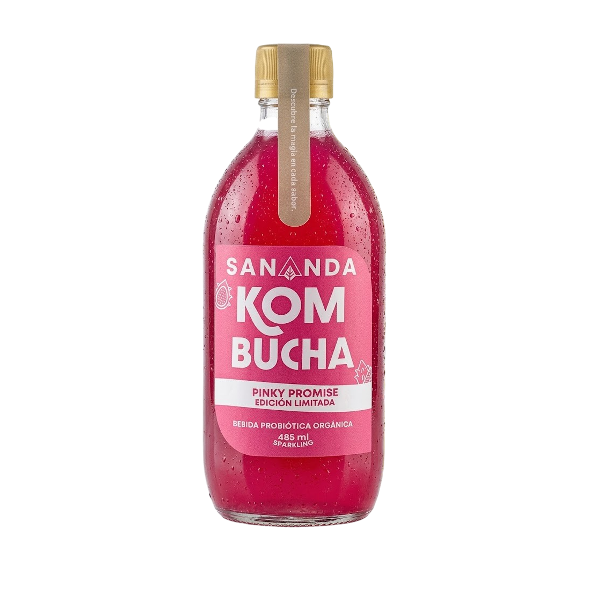 Sananda Kombucha Bebida Organica Pinky Promise 485Ml.