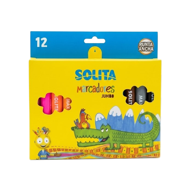 Solita Marcadores Jumbo Punta Ancha X 12 Unidades