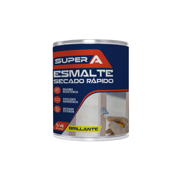 Super-A Esmalte Brillante A Sr Negro 1/4 Galon 0.95 Litros