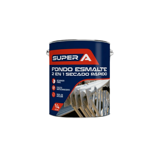 Super-A Fondo De Esmalte 2 En 1 Sr Blanco 1/4 Galon 0.95 Litros