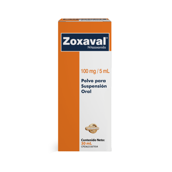 Zoxaval Nitazoxanida Suspensión Polvo 100Mg/5Ml X 30Ml Valmorca