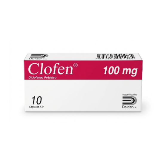 Clofen Diclofenac Potásico 100Mg X 10 Cápsulas Dollder