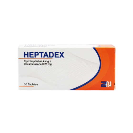 Heptadex Ciproheptadina+ Dexametasona 4Mg/0.25Mg X 30 Tabletas  2N