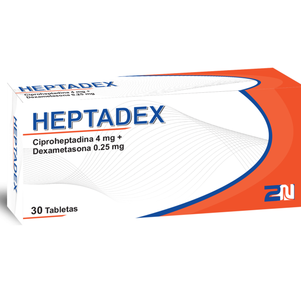 Heptadex Ciproheptadina+ Dexametasona 4Mg/0.25Mg X 30 Tabletas  2N