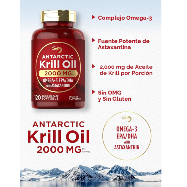 Krill Oil Omega 3 Epa/Dha 200Mg X 120 Cápsulas Carlyle - Imagen 3