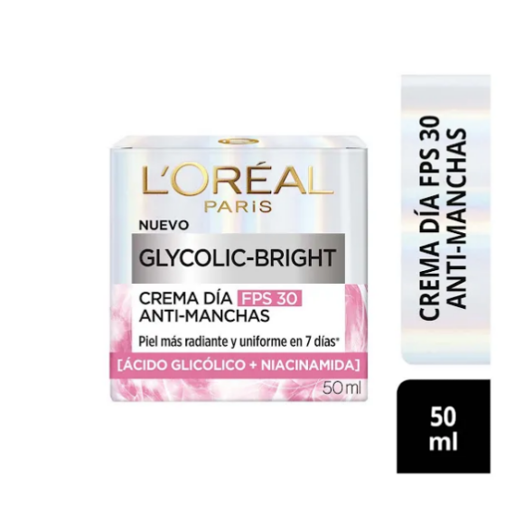 Loreal Glycolic Bright Crema Anti Manchas Dia Fps 30 50Ml