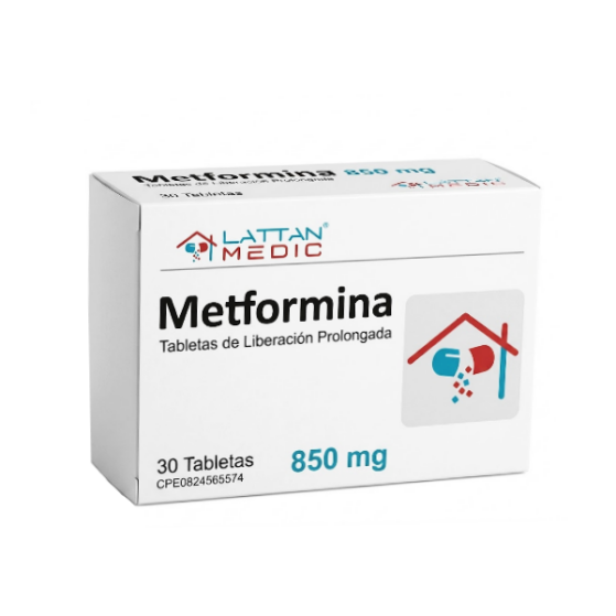 Metformina 850Mg X 30 Tabletas  Lattan Medic