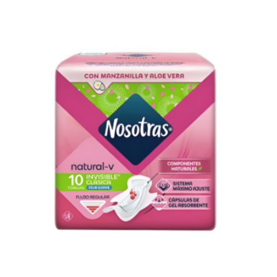 Nosotras Natural-V Invisible X 10 Unidades