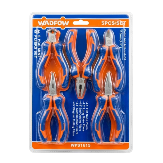Wadfow Set 5 Piezas De Alicate 115Mm Wps1615