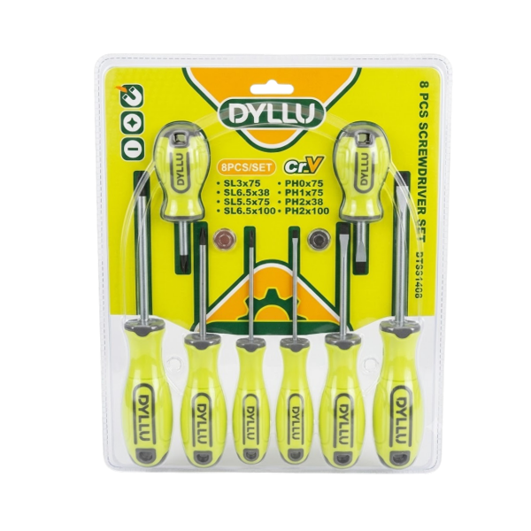 Dyllu Juego De Destornilladores Mango Ergonomico 8Pzas Dtss1408