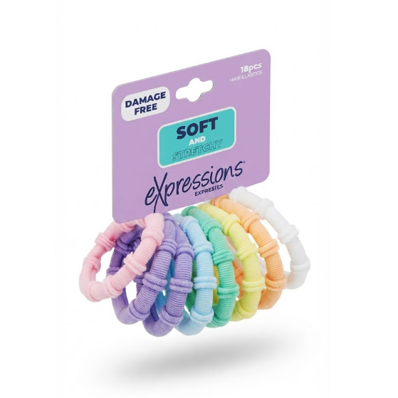 Expressions Set.18 Piezas Colas Para Cabello/Elasticas Ex10113/18P