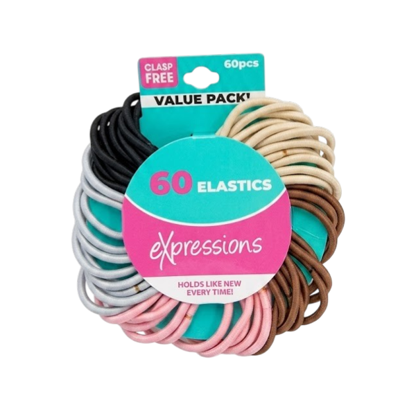 Expressions Set.60Pcs Colas Para Cabello/Elasticas Ex138/60E