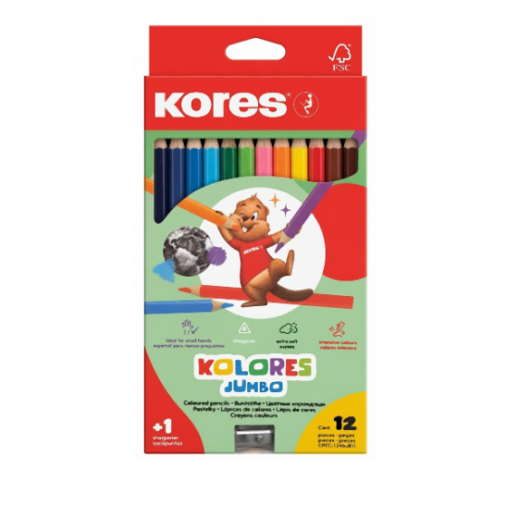 Kores Colores Jumbo Triangulares X 12Unidades 93512.