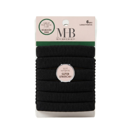 Mhb Set.6 Piezas  Colas Para Cabello Elasticas/Negra Tse1513