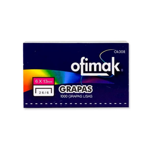 Ofimak Grapas Lisas 6X13Mm 1000 Unidades