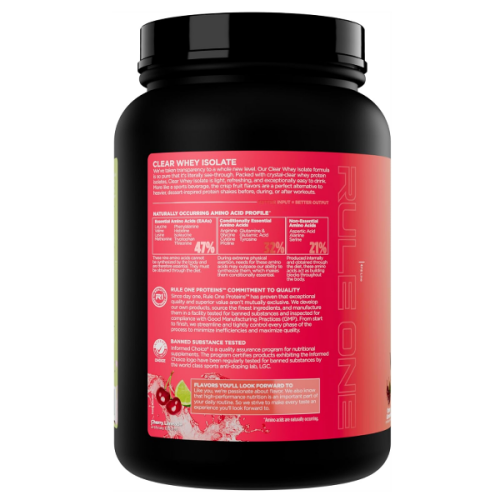 R1 Clear Whey Isolate Peach Cherry Limonade 689Gr. - Imagen 3